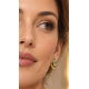 Pre Owned 14ct Emerald and Diamond Hoop Earrings ZC46